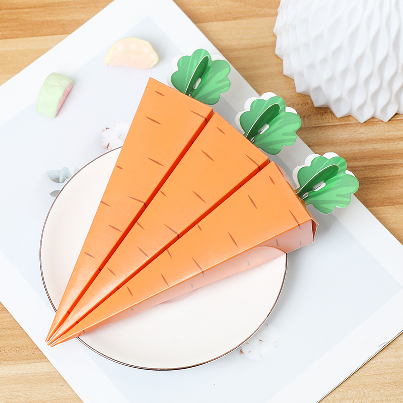 Cotton Candy Cone - 10Pcs Creative Carrot Paper Candy Box