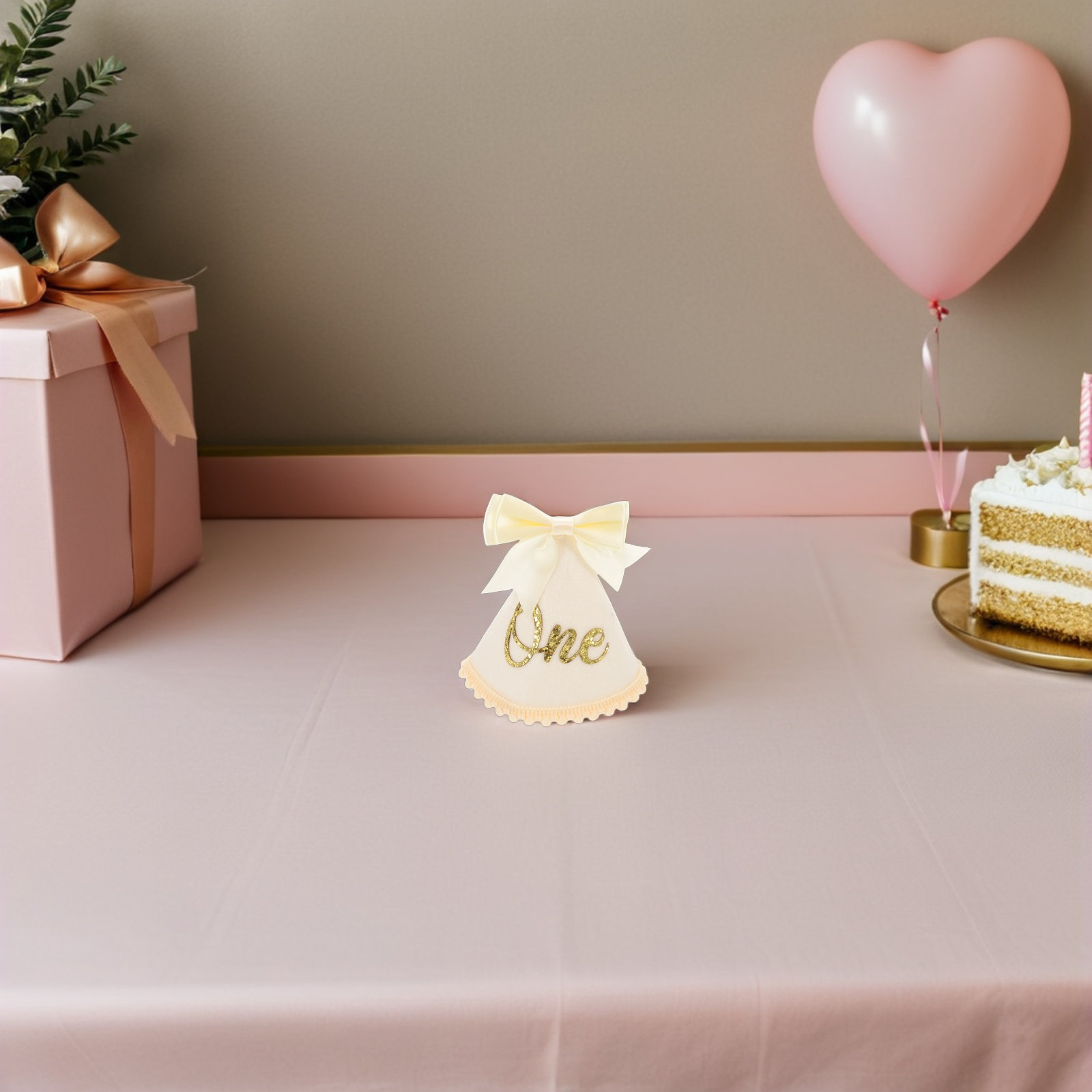 Party Hat Cone - Birthday Hat Felt Bow 1St Birthday