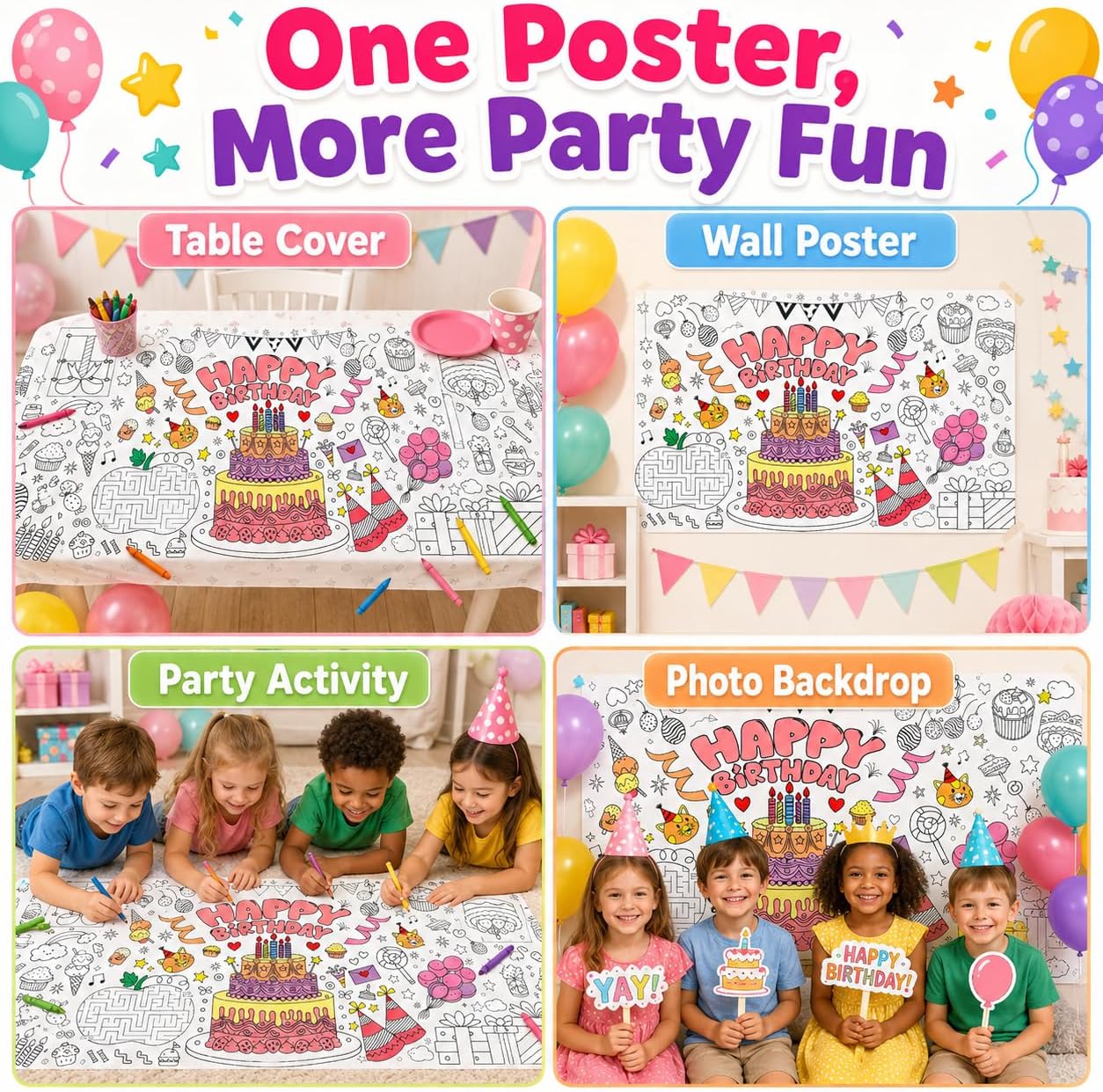 Kids Giant Coloring Poster DIY - огляд і ціна Table Cloth Disposable