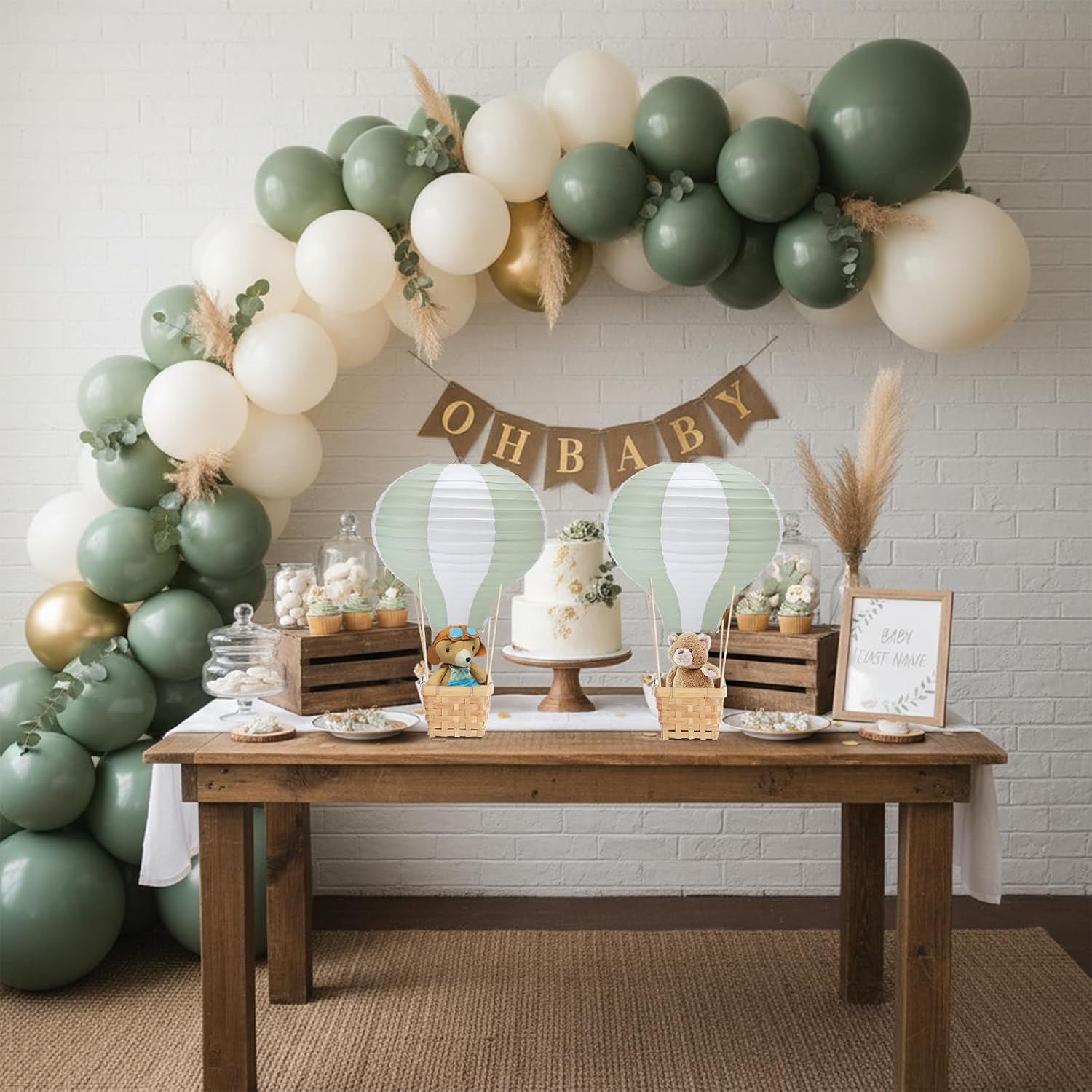 6-24PCS Sage Paper Lanterns Bi - огляд і ціна Centerpiece Stick