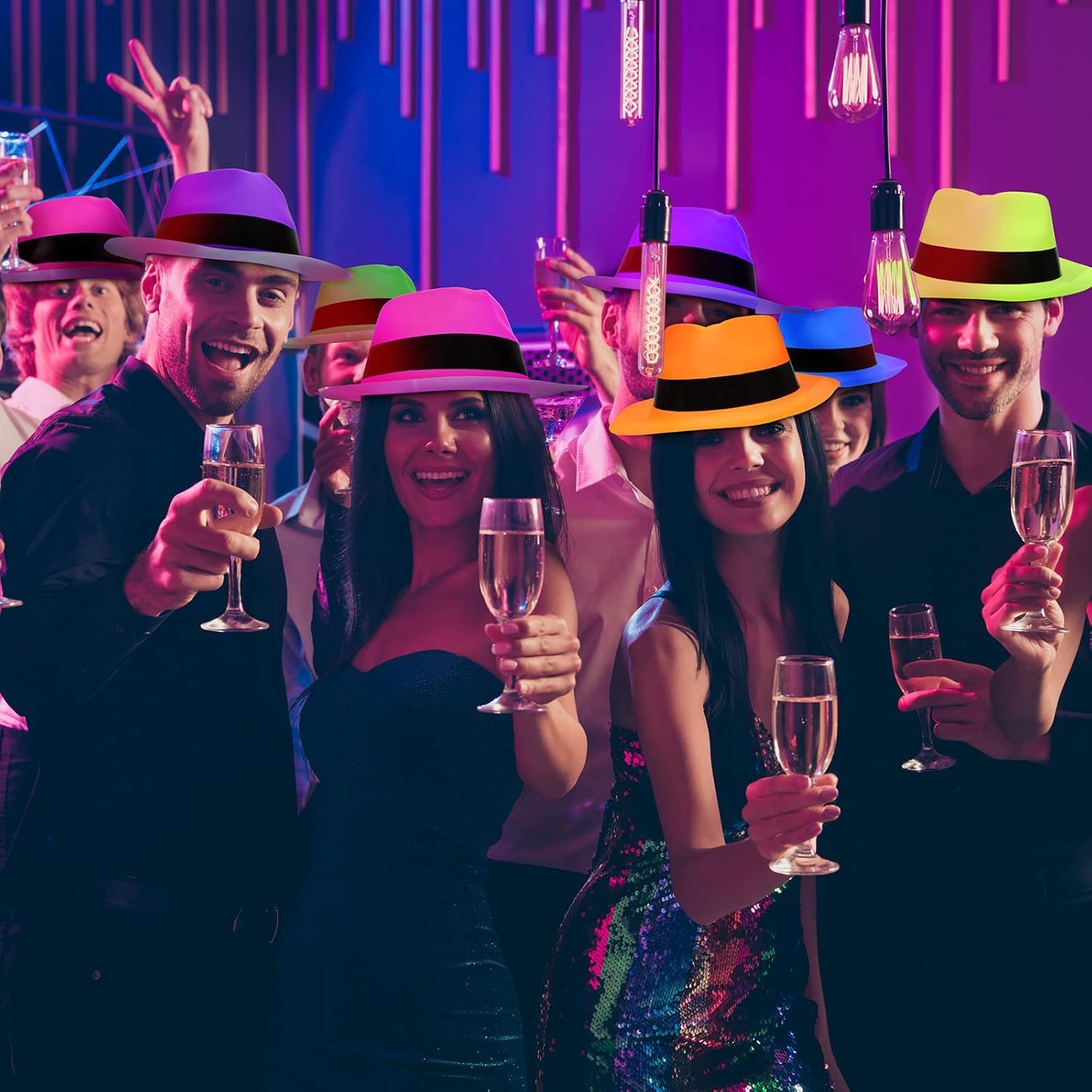 12 Pieces Neon Mafia Style Par - огляд і ціна Party Hat Cone