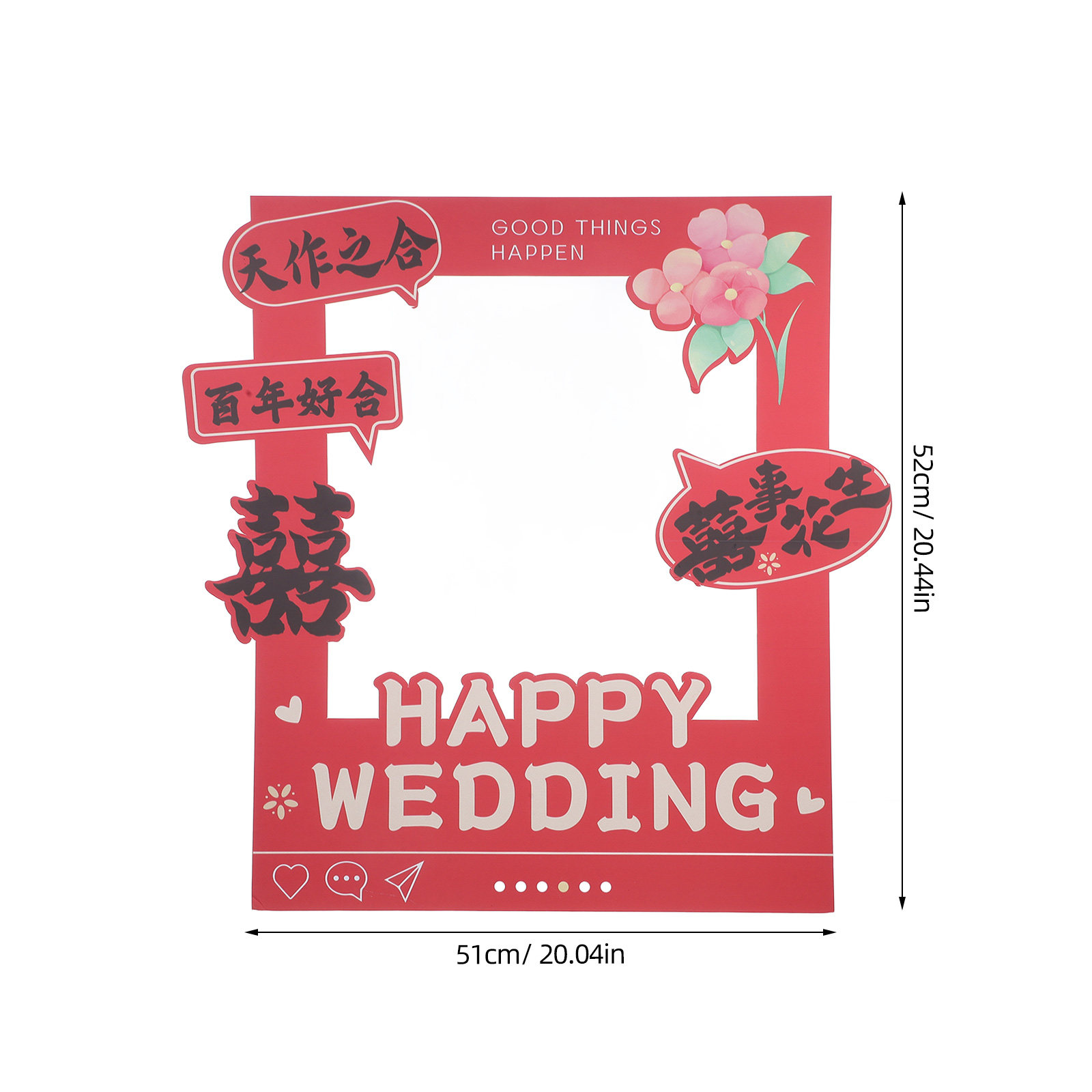 Red Chinese Wedding Photo Fram - огляд і ціна Photo Booth Frame